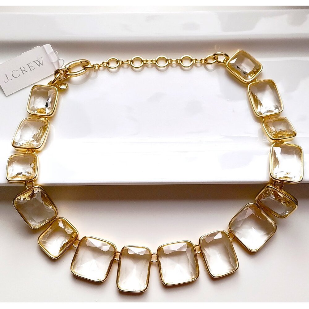 Last One NWT J.CREW Faceted Crystal Statement Necklace - Picture 3 of 15
